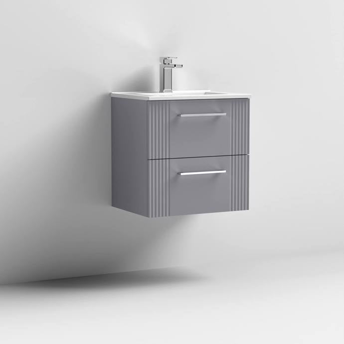 500mm Wall Hung 2 Drawer Vanity With  Minimalist Basin
