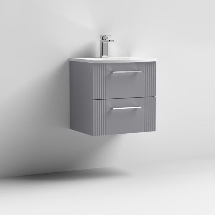 500mm Wall Hung 2 Drawer Vanity With  Curved Basin