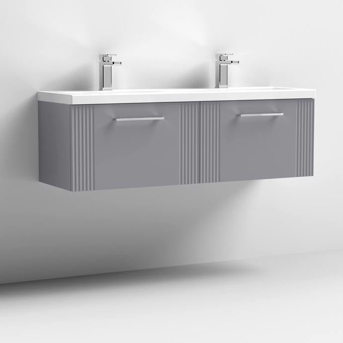 1200mm Wall Hung 2 Drawer Vanity Twin Ceramic Basin