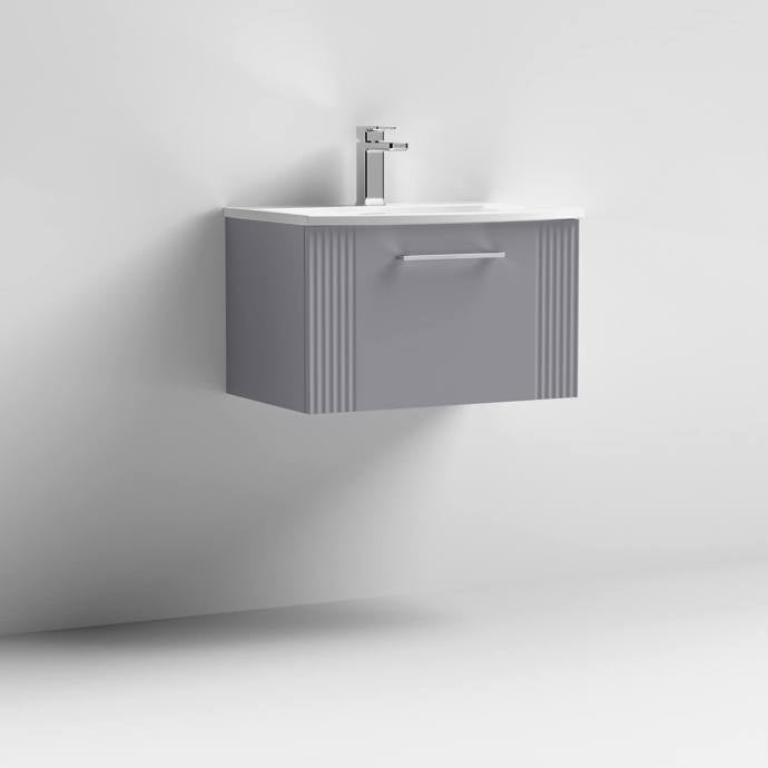 600mm Wall Hung Single Drawer Vanity Curved Basin