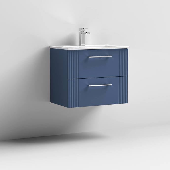 600mm Wall Hung 2 Drawer Vanity Minimalist Basin