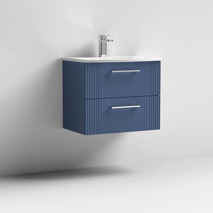 600mm Wall Hung 2 Drawer Vanity Curved Basin