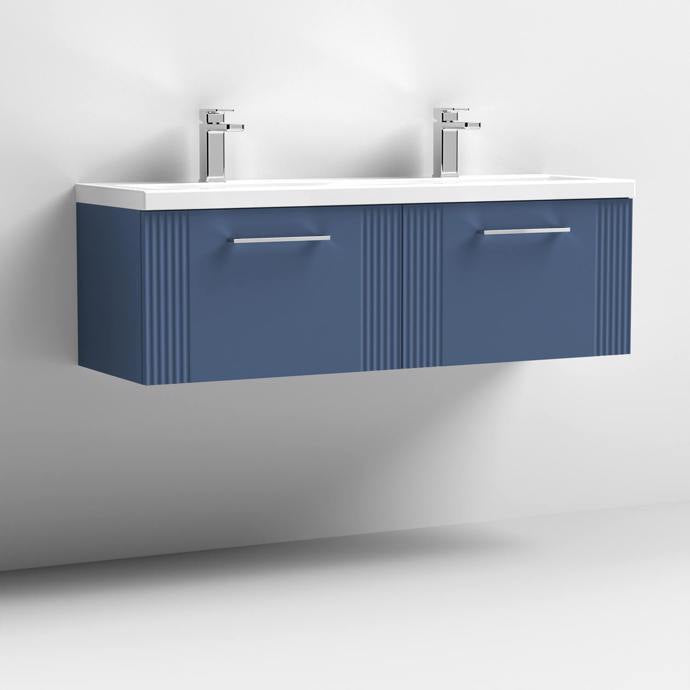 1200mm Wall Hung 2 Drawer Vanity Twin Ceramic Basin