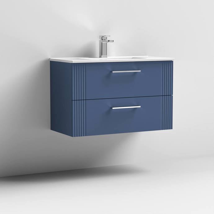 800mm Wall Hung 2 Drawer Vanity Minimalist Basin