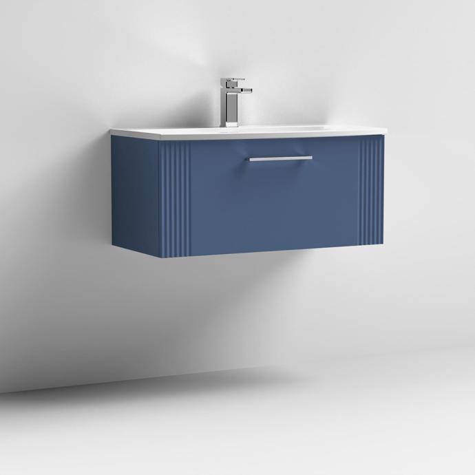 800mm Wall Hung Single Drawer Vanity Curved Basin