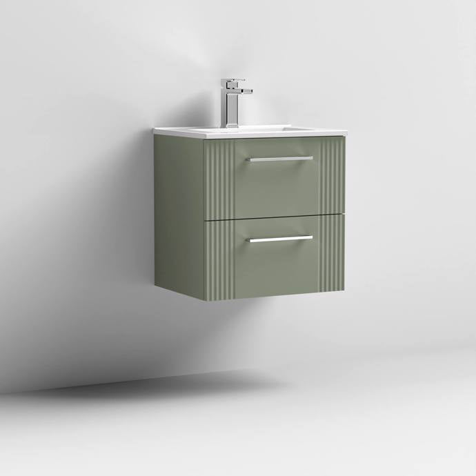 500mm Wall Hung 2 Drawer Vanity With  Minimalist Basin