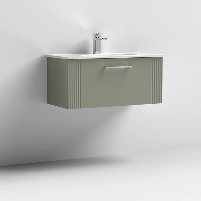 800mm Wall Hung Single Drawer Vanity Minimalist Basin