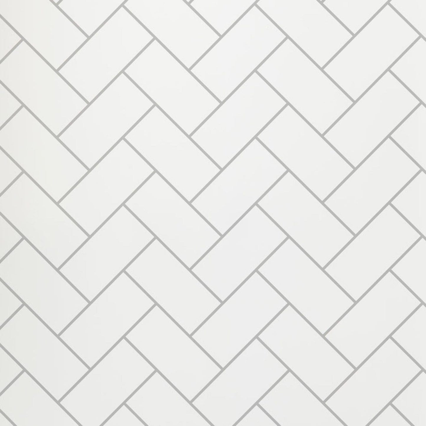 White Metro Herringbone - 1000mm x 2400mm x 10mm - Gloss - Waterproof - 1 Fire Rated