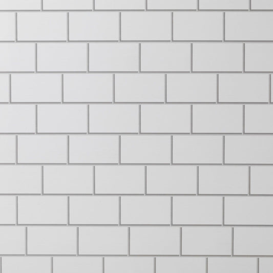 White Metro Brick - 250mm x 2700mm x 8mm - Gloss - Waterproof - Walls