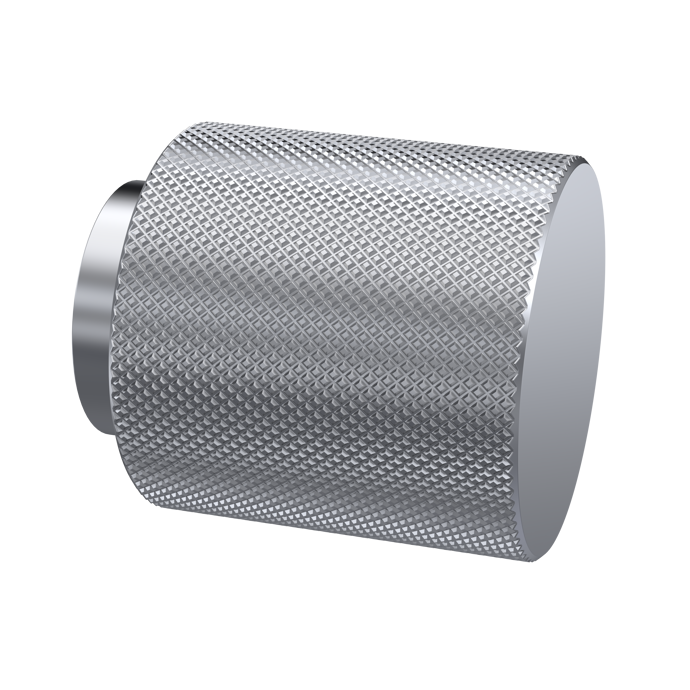 Knurled Knob Handle Satin Silver