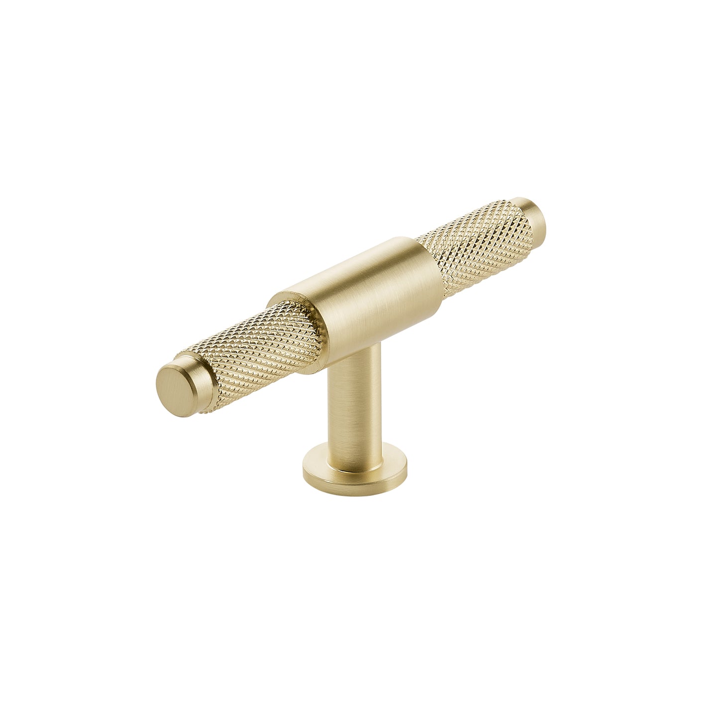 Brushed Brass Knurled T Bar 95mm