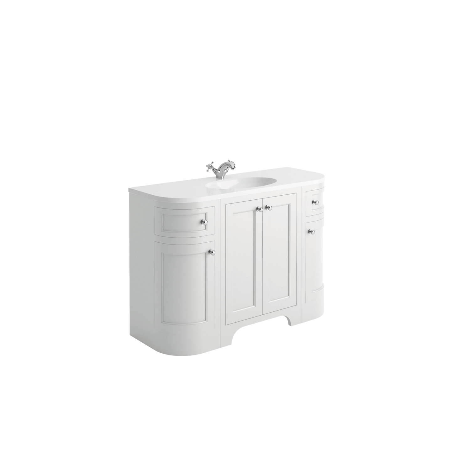 Brunswick Curved Side Cabinet Left - Arctic