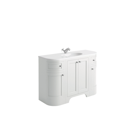 Brunswick Curved Side Cabinet Left - Arctic