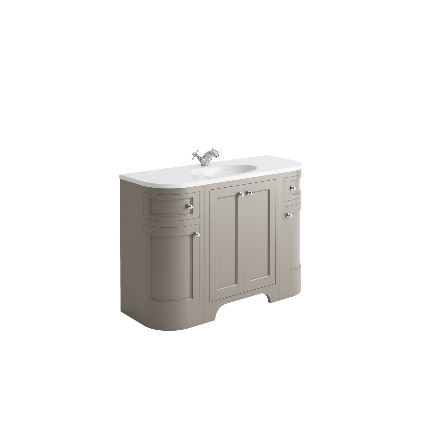 Brunswick Curved Side Cabinet Left - DGrey