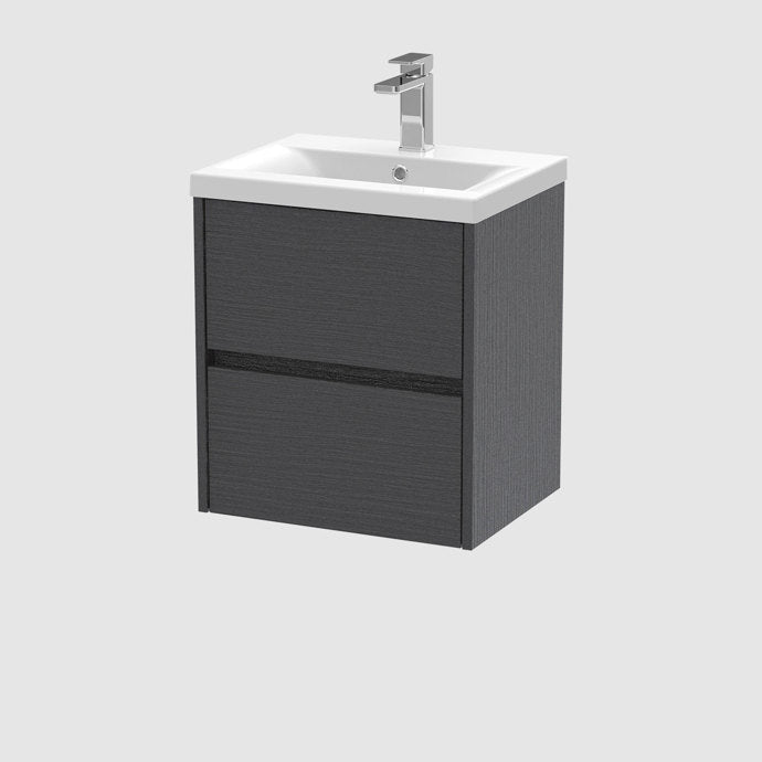 500mm Wall Hung 2-Drawer Unit & Basin 1