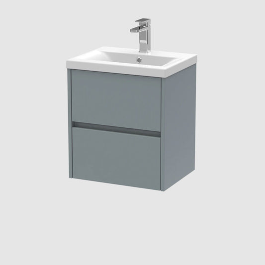 500mm Wall Hung 2-Drawer Unit & Basin 1