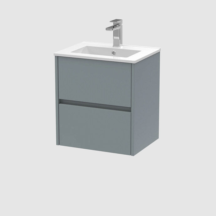 500mm Wall Hung 2-Drawer Unit & Basin 2