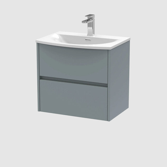 600mm Wall Hung 2-Drawer Unit & Basin 4