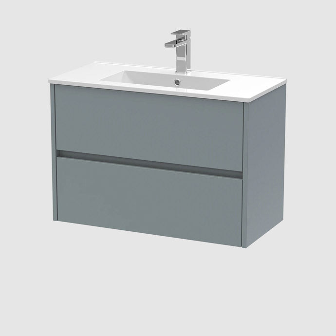 800mm Wall Hung 2-Drawer Unit & Basin 2