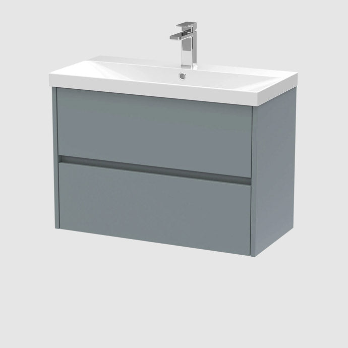 800mm Wall Hung 2-Drawer Unit & Basin 3