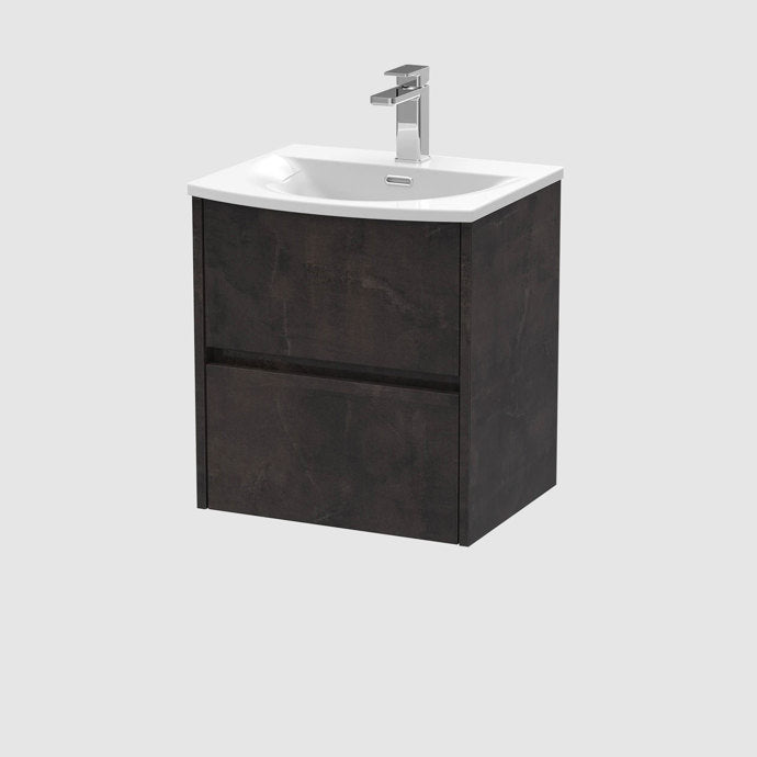 500mm Wall Hung 2-Drawer Unit & Basin 4