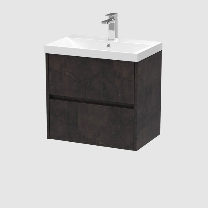 600mm Wall Hung 2-Drawer Unit & Basin 3