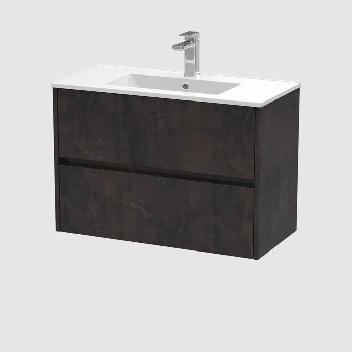 800mm Wall Hung 2-Drawer Unit & Basin 2