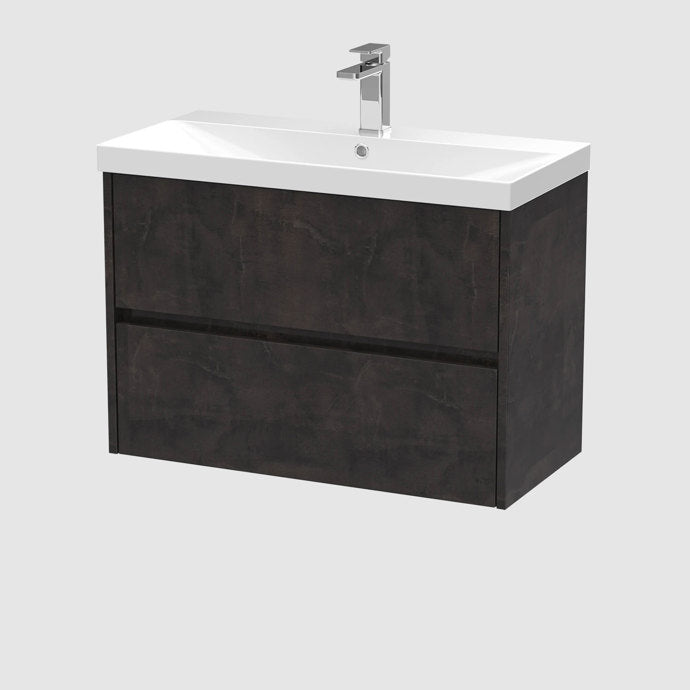800mm Wall Hung 2-Drawer Unit & Basin 3