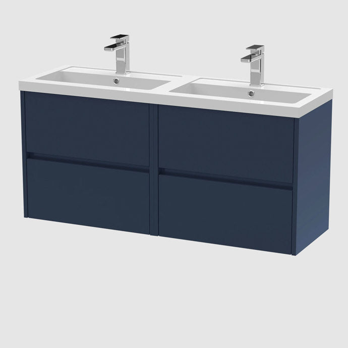 1200mm Wall Hung 4-Drawer Unit & Double Basin 2