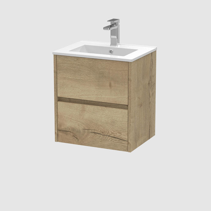 500mm Wall Hung 2-Drawer Unit & Basin 2