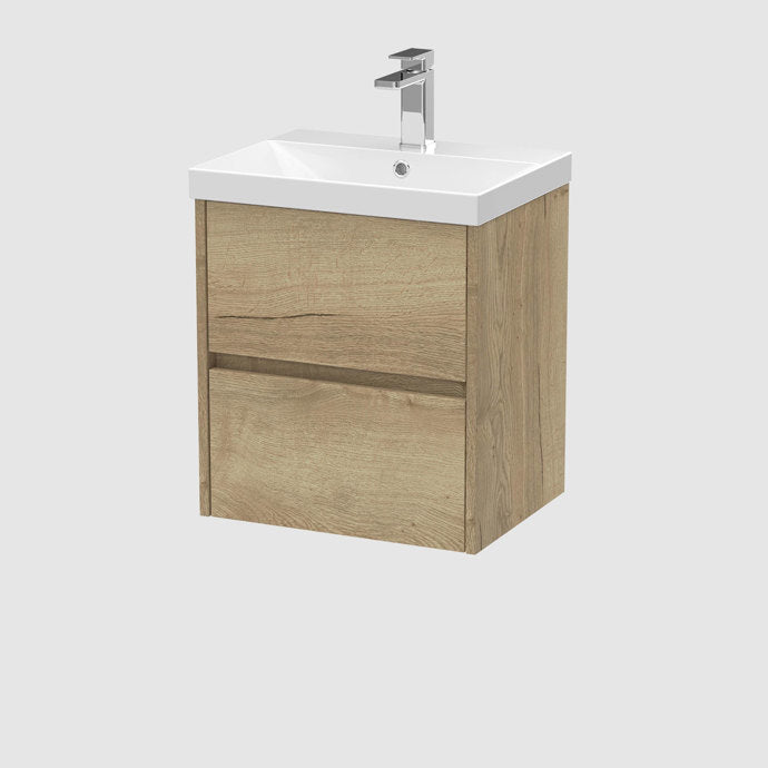 500mm Wall Hung 2-Drawer Unit & Basin 3