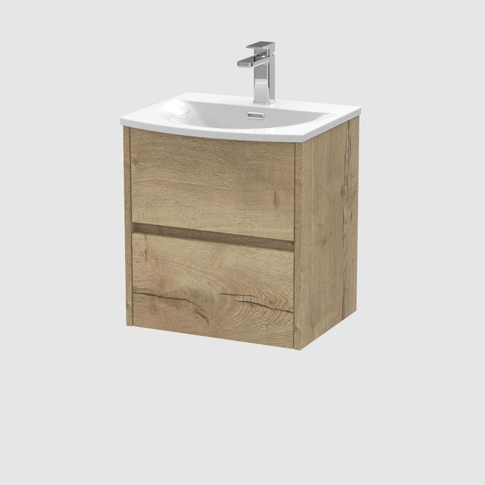 500mm Wall Hung 2-Drawer Unit & Basin 4