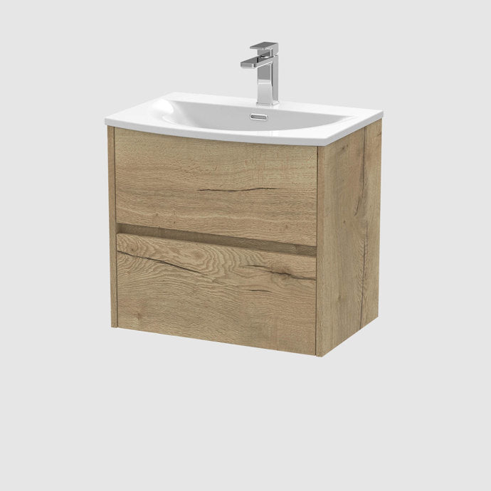 600mm Wall Hung 2-Drawer Unit & Basin 4