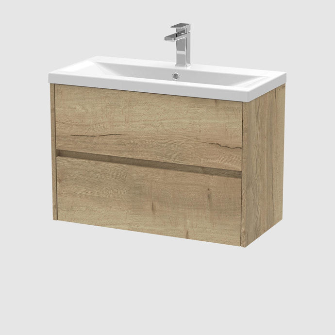 800mm Wall Hung 2-Drawer Unit & Basin 1