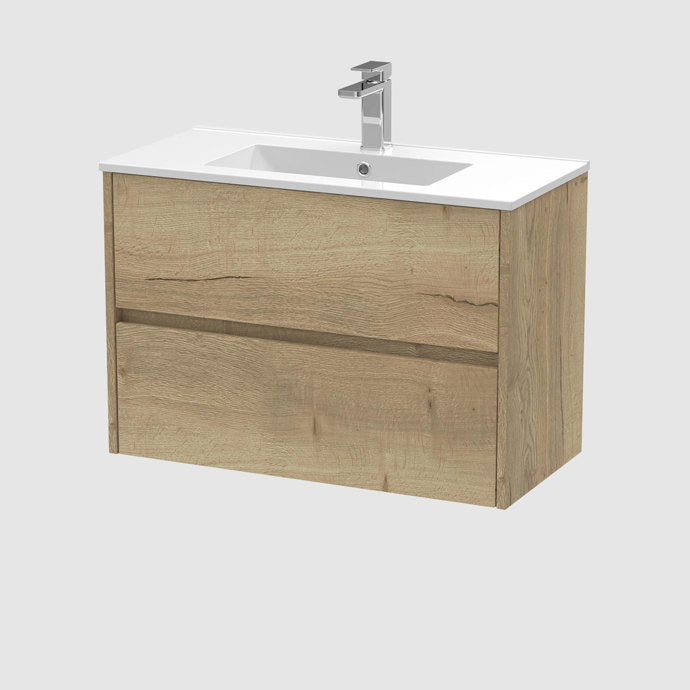 800mm Wall Hung 2-Drawer Unit & Basin 2