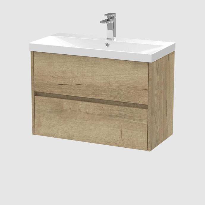 800mm Wall Hung 2-Drawer Unit & Basin 3