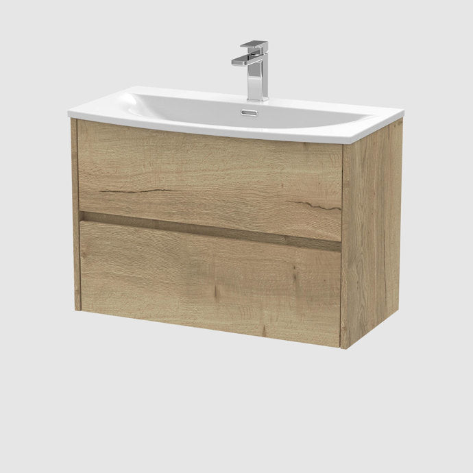 800mm Wall Hung 2-Drawer Unit & Basin 4