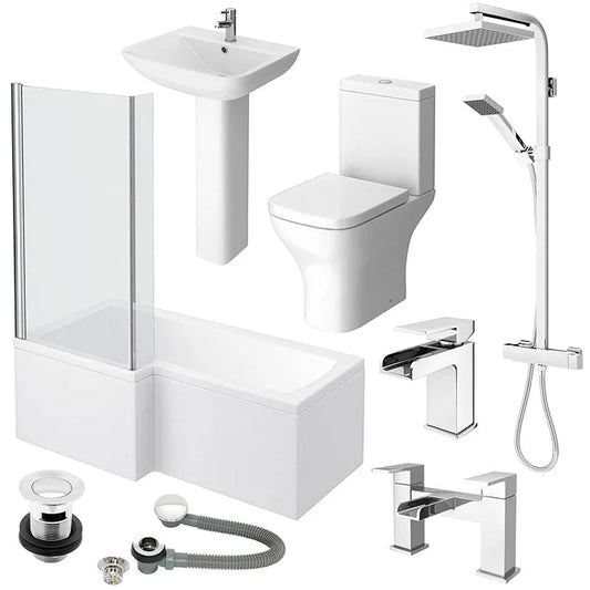 L Shaped 1700 Bathroom Package (Left Hand Bath)