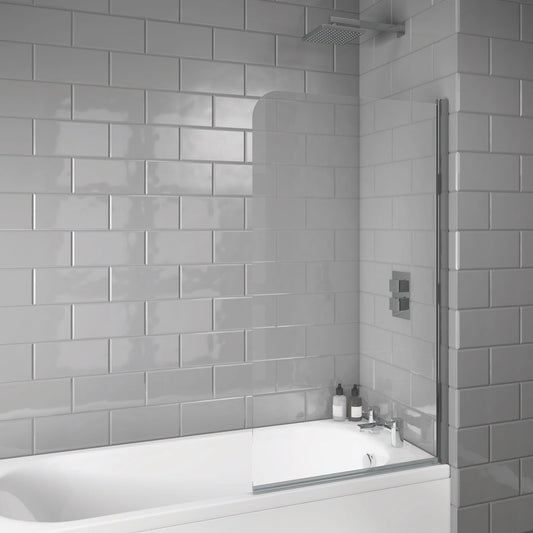 Radius Edge 6mm Thick Bath Screen -Chrome