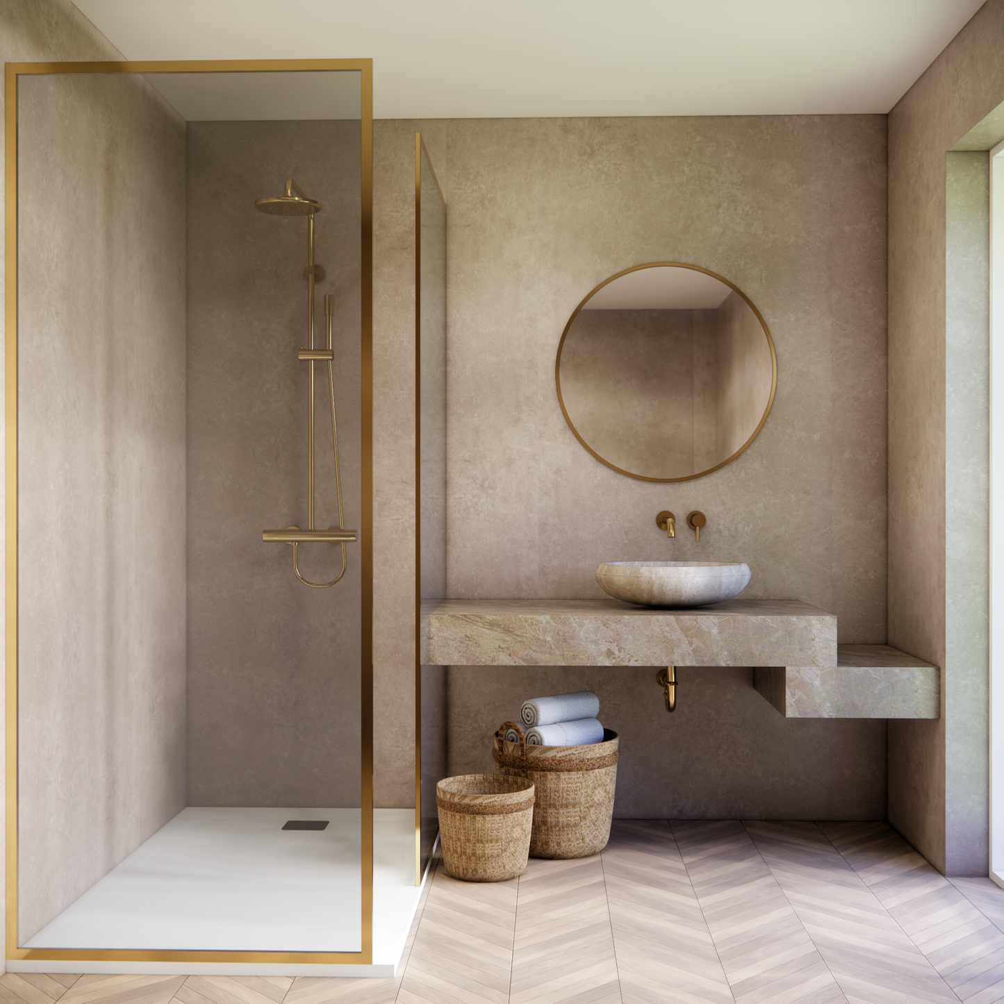 Beige Concrete Matt - 1000mm x 2400mm x 10mm - Matt - Waterproof - 1 Fire Rated