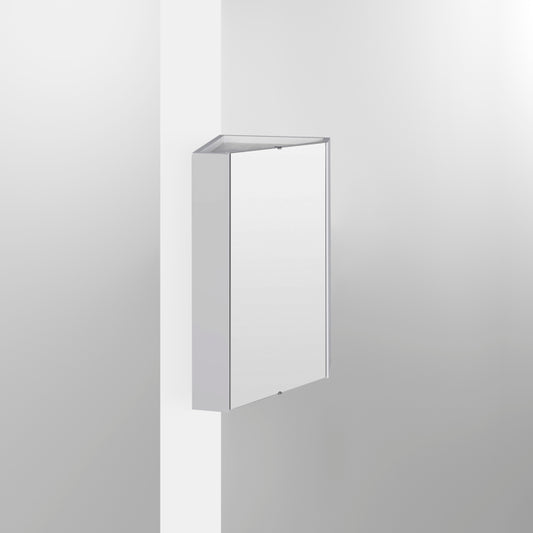 Corner Mirror Cabinet White Gloss