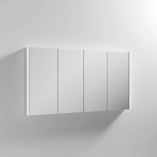 Mirror Cabinet 4 Door White Gloss