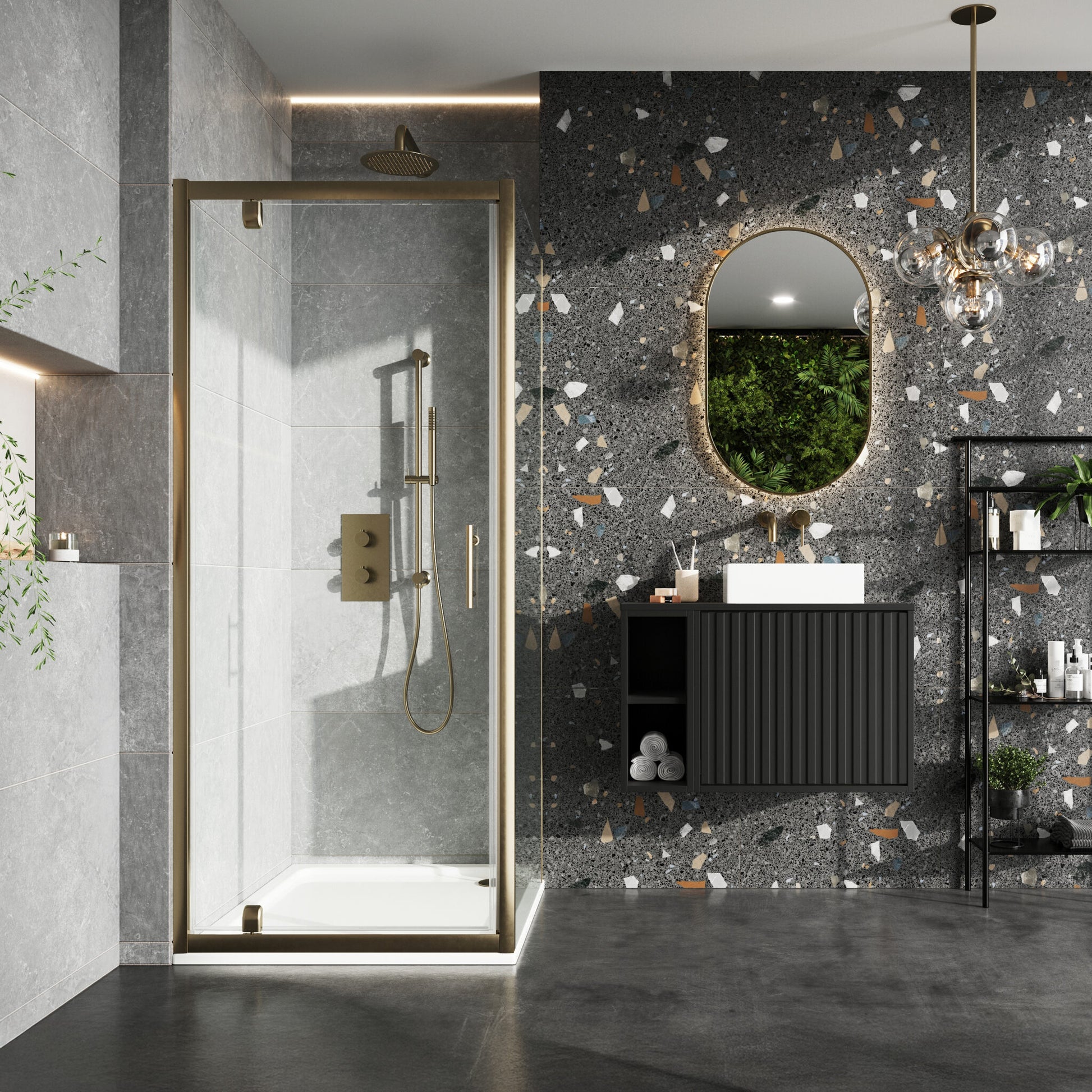 Korra Pivot Door - Brushed Brass