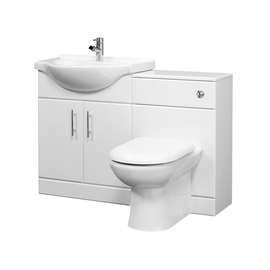 Soturn Furniture Pack With Round Basin White Gloss