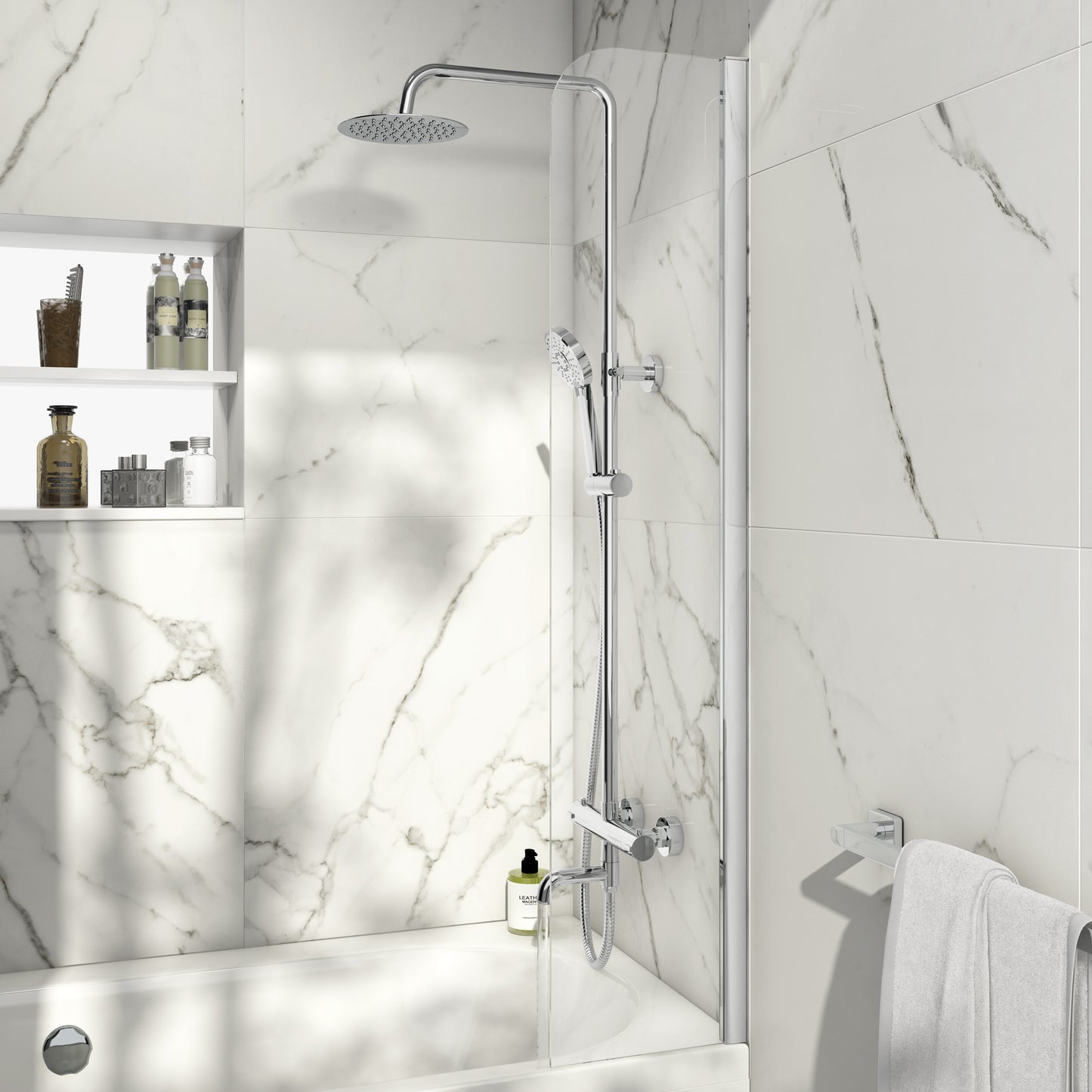Fixed Radius 6mm Thick Bath Screen