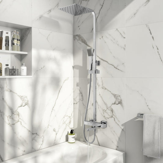 Solar Round Rigid Riser Shower with Bath Filler