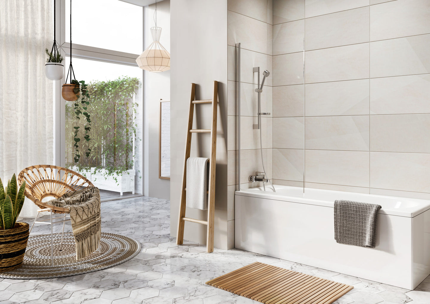 Thalia Single Panel Bath Screen