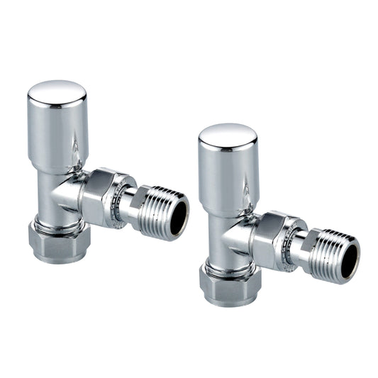 Angled 15mm Radiator Valve Pair