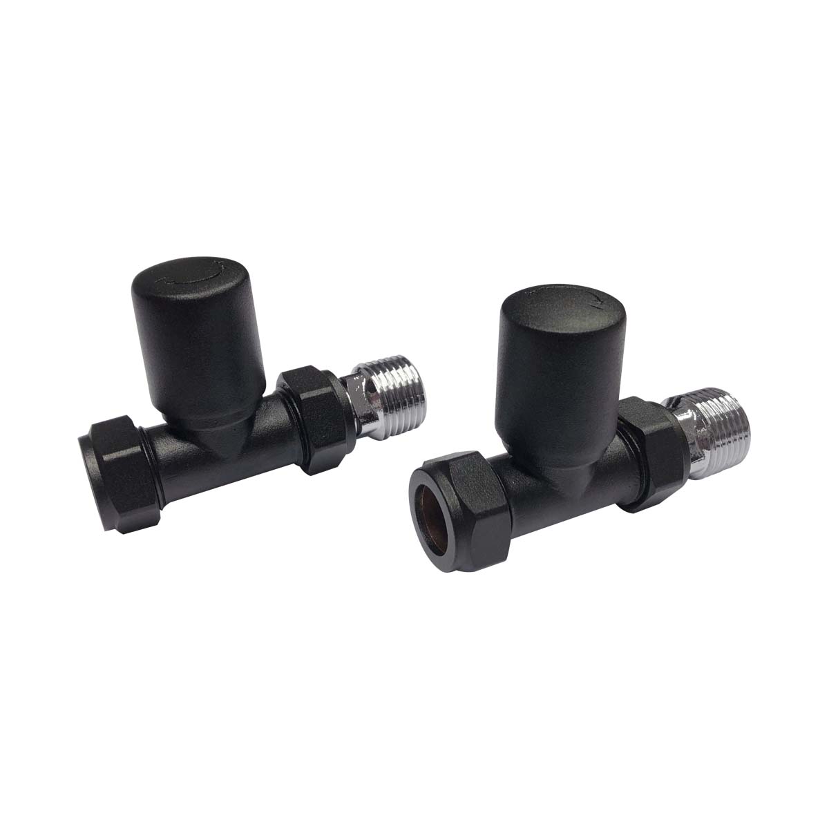 Straight 15mm Radiator Valve Pair