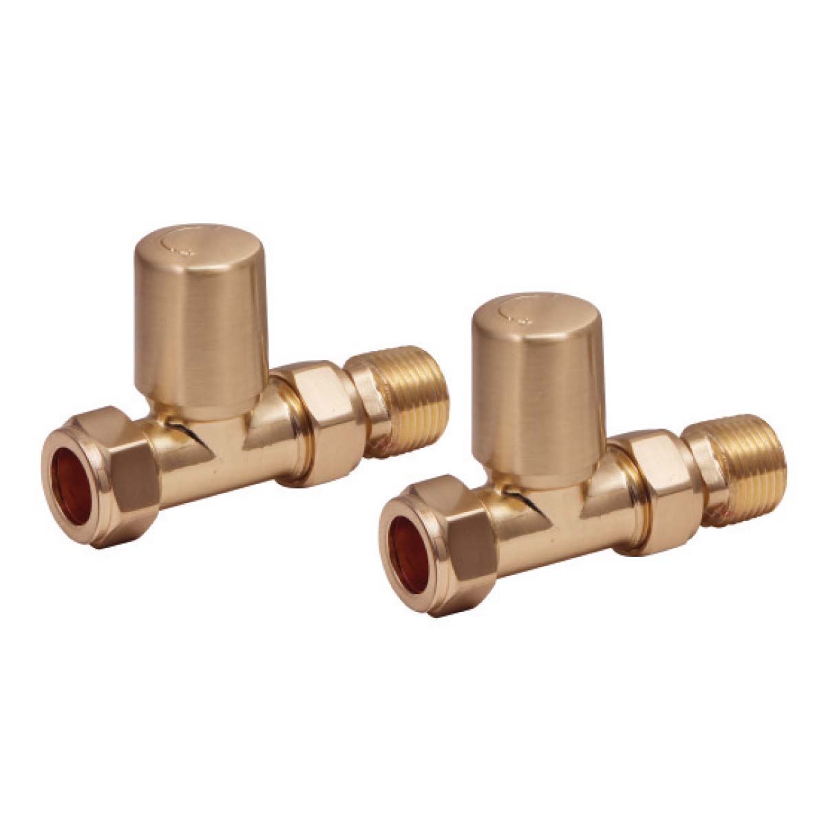 Straight 15mm Radiator Valve Pair